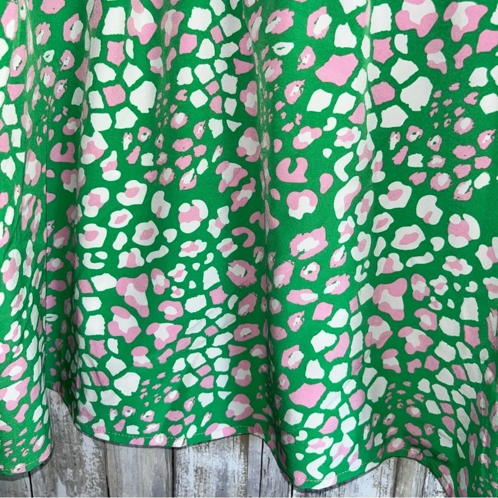 Michelle McDowell Green Leopard Blouse - Picture 3 of 6